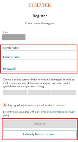 register password